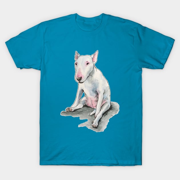 Sitting Silly Bull Terrier T-Shirt by Noewi